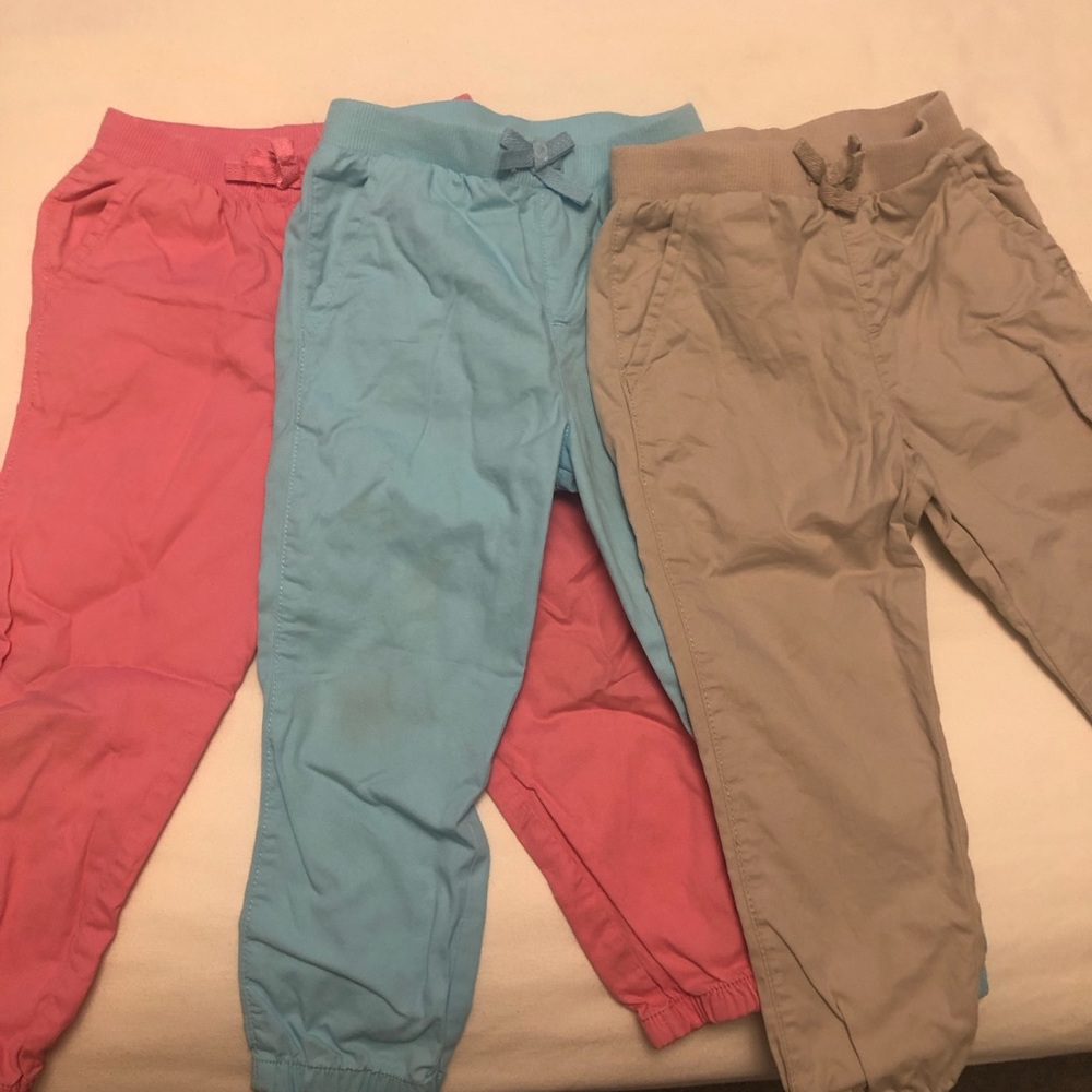 3 pairs of khaki joggers